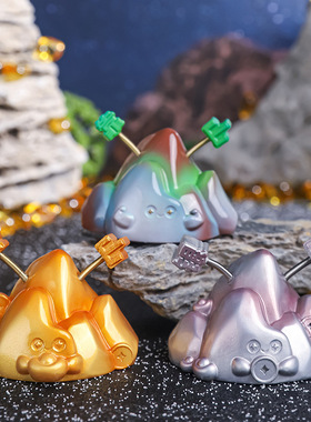 金山银山靠山创意弹簧可爱树脂