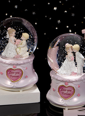 情侣款婚礼水晶球音乐盒伴手礼