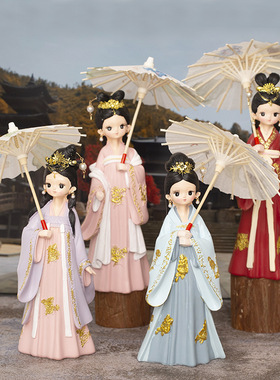 颜如玉系古风打伞女孩汉服格格