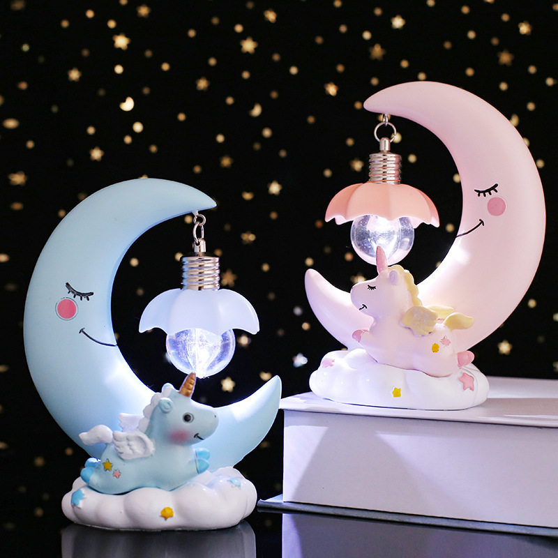 卡通独角兽月亮星星灯