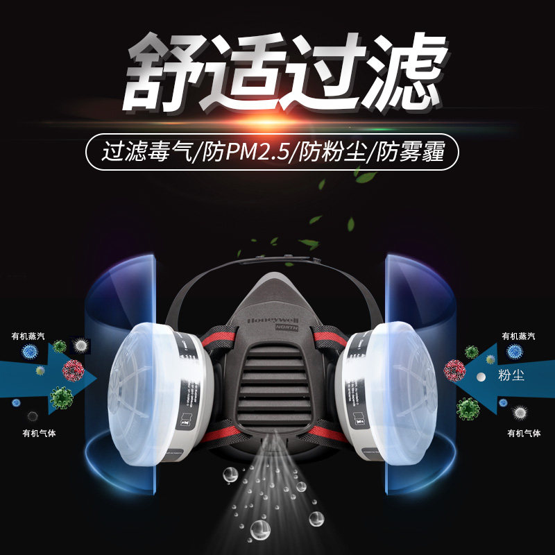 霍尼韦尔5500防毒面具喷漆防甲醛工业防粉尘化工防毒气体农药面罩