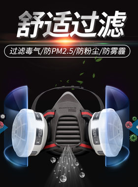 霍尼韦尔5500防毒面具喷漆防甲醛工业防粉尘化工防毒气体农药面罩