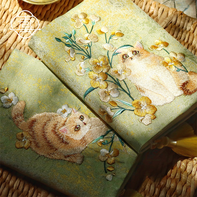 真我扑花猫猫原创重工刺绣手帐本