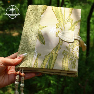 真我 原创复古自然花草手账本手工布书衣日记笔记本a5a6 草木春生