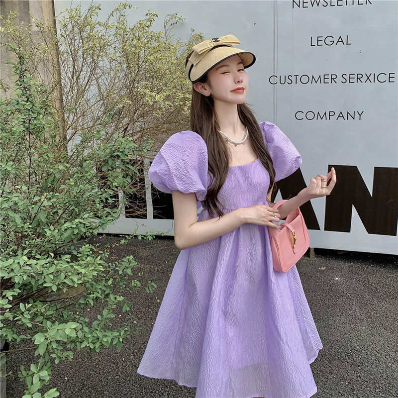 Zhao Lusi's voice is the same as the French style collar bubble sleeve dress tiktok.