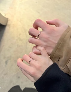 星轨情侣对戒开口戒指情人节高级节日礼物送女友希洛阁