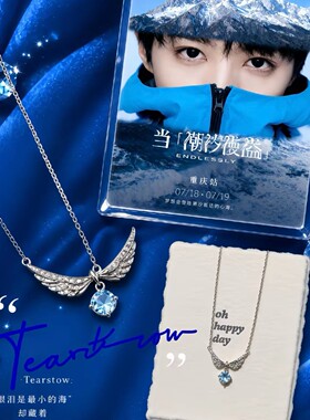 链子925银 王俊凯应援同款翅膀锁骨链轻奢凯S蓝色十周年演唱会s92