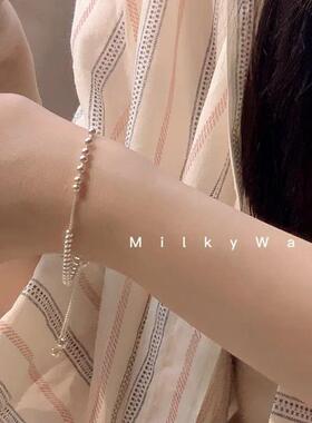 925银手链 有迹MilkyWay小圆珠串珠s925手链抽拉可调ins网红百搭