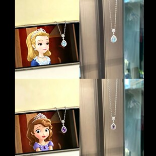 链子925银 苏菲亚安柏同款项链水滴紫汐海鲛人泪项链女礼物