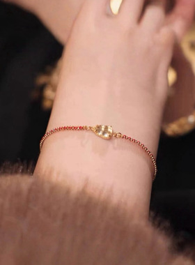 希洛阁新年红绳纯银手链编织手串送女友闺蜜2026年马年礼物