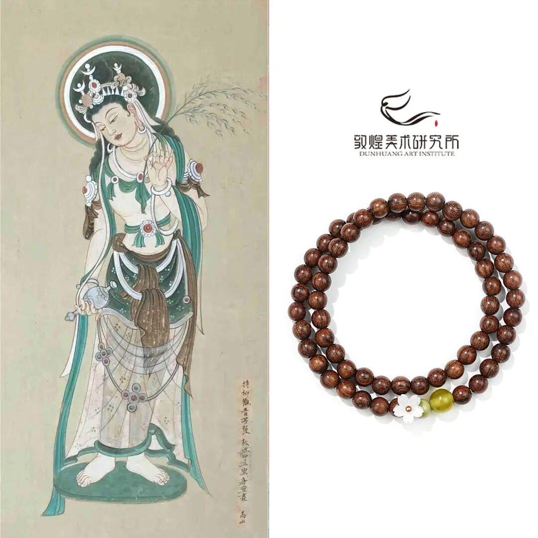 手链 「敦煌·腕上花」金丝T木手串单圈双圈新中式复古木质手串简