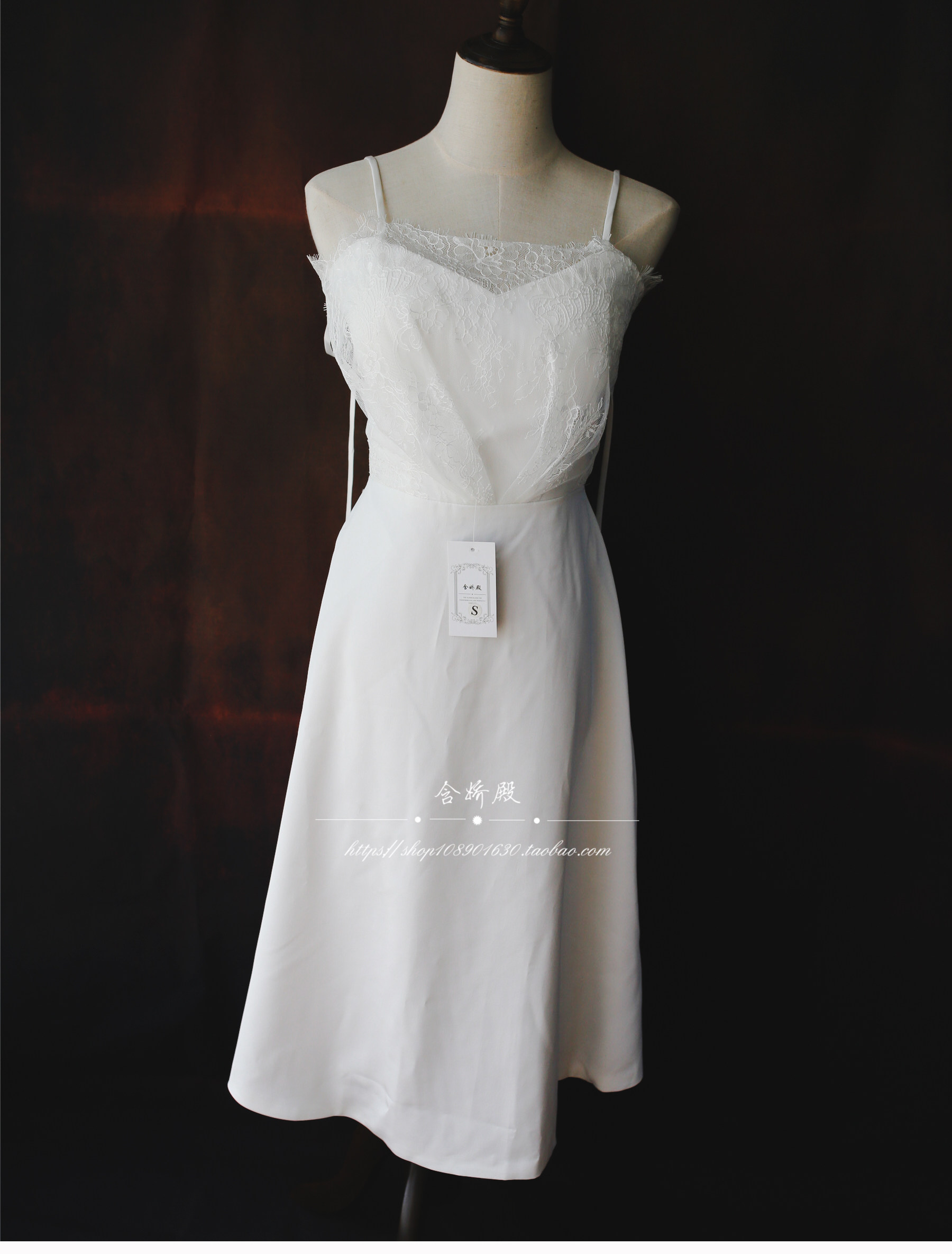 清仓新品领证登记轻婚纱小礼服复古缎面简约超仙女连衣裙小白裙