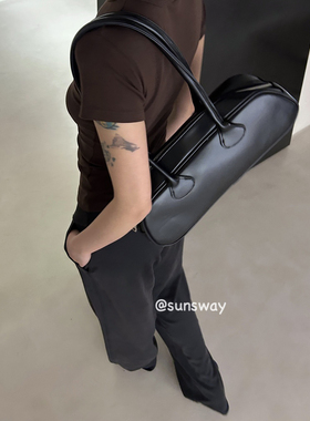 sunsway黑色法棍包包ins腋下手提包高级感简约单肩包小众设计女