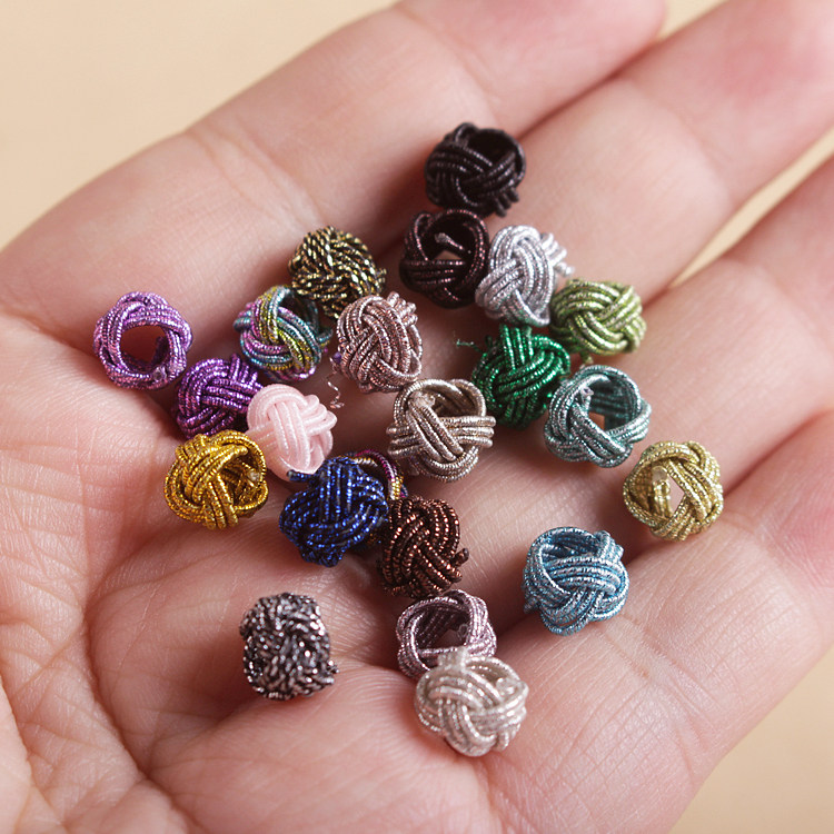 彩金菠萝扣菠萝结饰品约8mm手工编织配件串手链项链吊坠隔珠材料