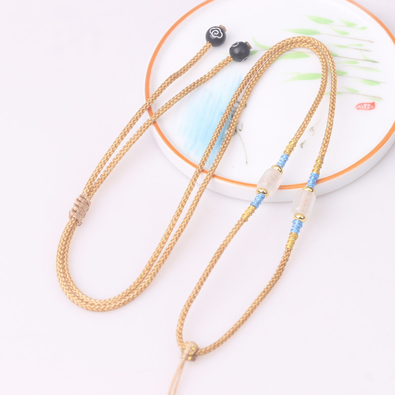 简约螺旋结挂绳手工diy翡翠佛牌玉项链绳男女款高端黄金吊坠绳