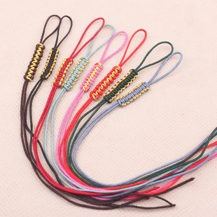 DIY自制项链挂绳配件材料72号手工编织金银线平结拉环线圈连接扣