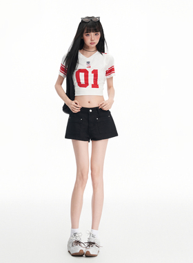 美式复古黑色牛仔短裤女2026夏季新款辣妹显瘦收腰提臀百搭热裤子