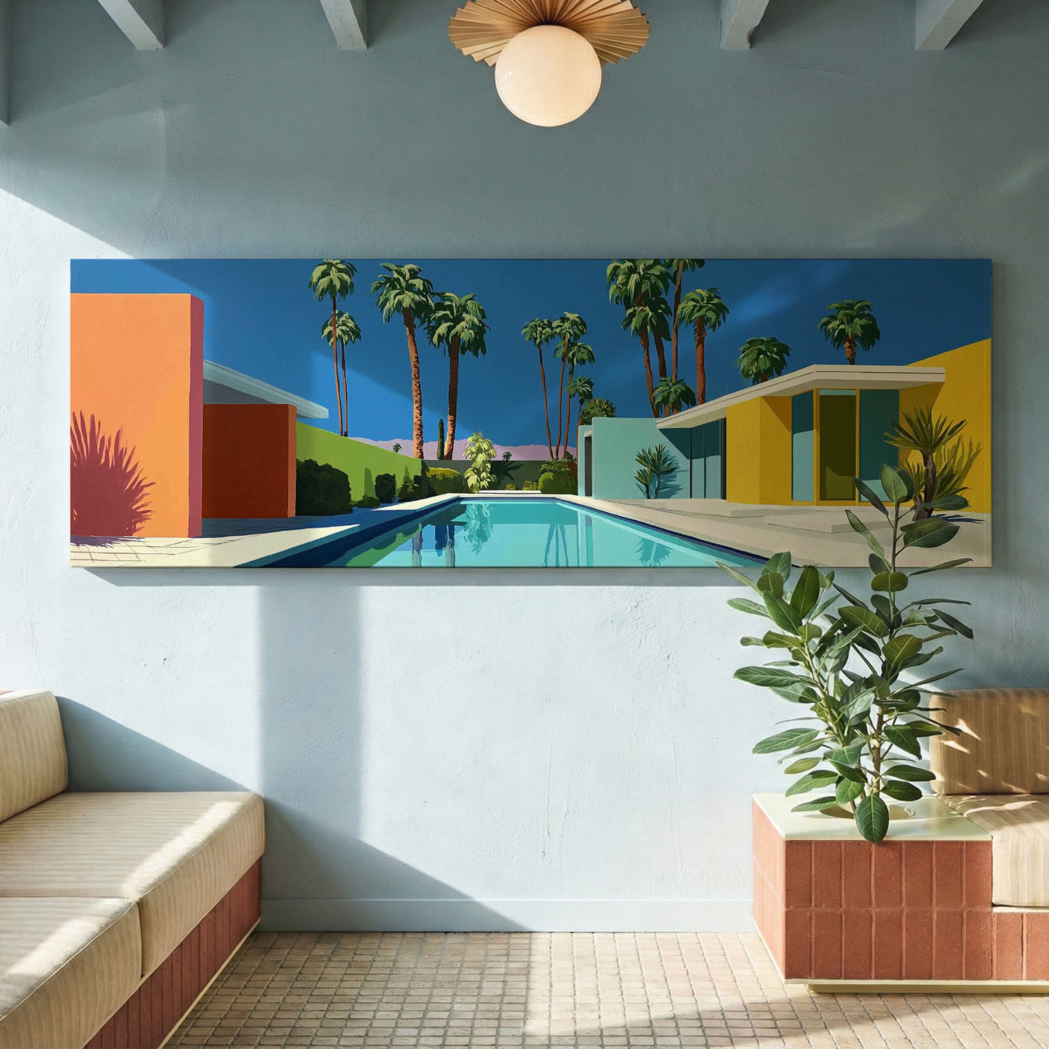 布纸有爱 静池掠影 清新治愈椰树风景装饰画客厅沙发背景墙挂画,家居饰品,现代装饰画,淘宝优惠券,粉丝福利购,淘宝优惠卷