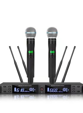 舒尔UR2D/BETA58A无线话筒一拖二U段调频ktv家用唱歌婚庆演防啸叫