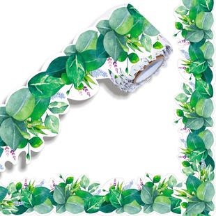 小清新ins花朵绿叶装饰胶带贴纸教室黑板报窗户布置造景家具墙贴