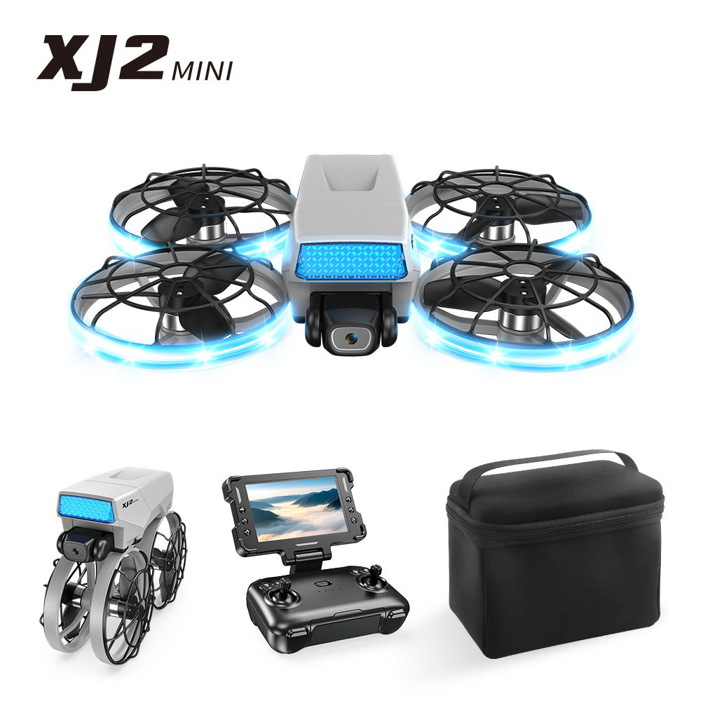 XJ2无人机带折叠遥控器屏控航拍无刷双摄像飞行器 Aircraft Drone