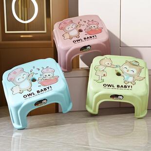 客厅茶几小方凳加厚防滑儿童凳子塑料印花宝宝洗澡矮凳子换鞋 板凳