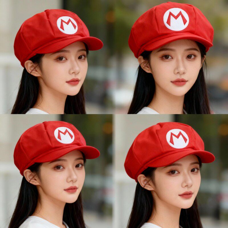 经典打蘑菇超级玛丽马里奥帽子cos万圣节日角色扮演动漫装饰潮帽