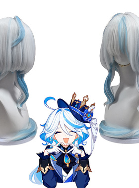 cos假发动漫画游戏原神芙宁娜头发独舞精灵芙卡洛斯水之魔神正义