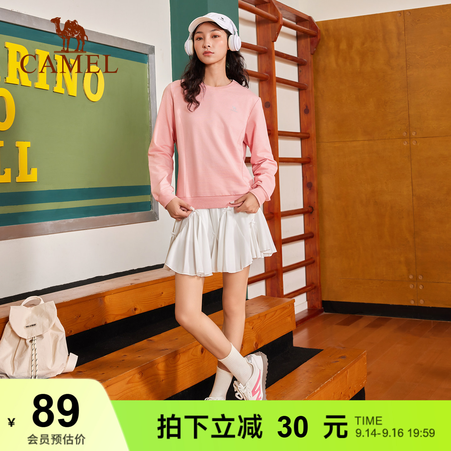 骆驼套头圆领卫衣女新款薄款情侣宽松休闲女装薄款运动服长袖上衣