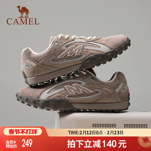 骆驼山川德训鞋男2026春季新款运动鞋低帮复古休闲防滑舒适板鞋