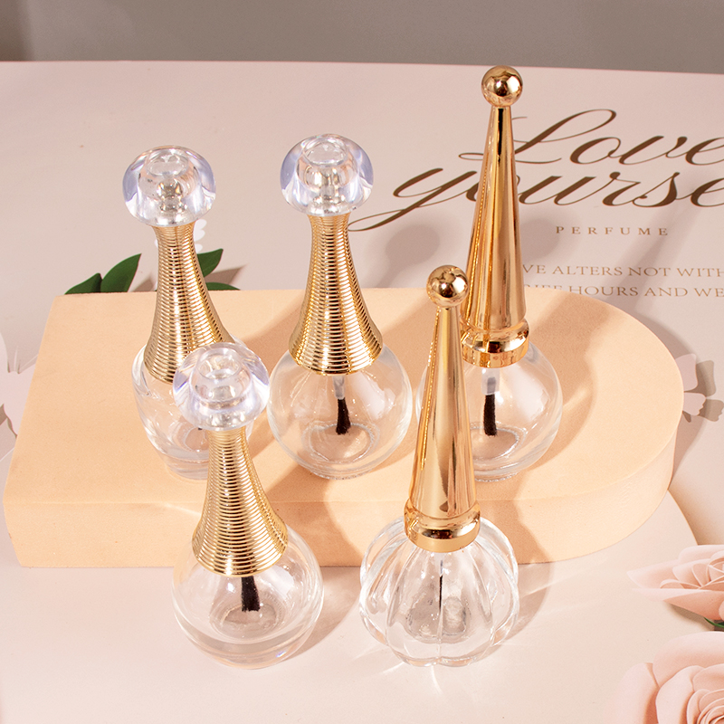 10ml高档玻璃空瓶指甲油空瓶带刷美甲专用甲油胶高档