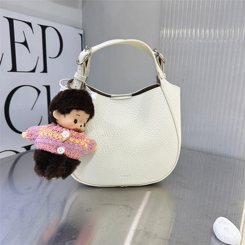 宝戴名媛小众荔枝纹水桶包女简约百搭单肩斜挎手提包时尚菜篮子包