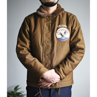 War 定织精梳纯棉丛林布jungle面料100%纯毛内里N1甲板服夹克棉服