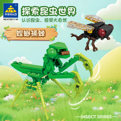 开智积木昆虫拼装玩具模型儿童