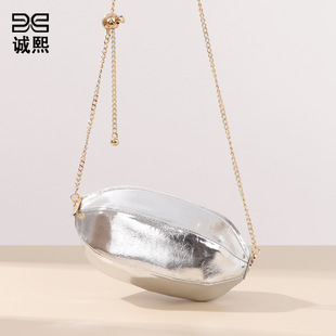 外贸出口个性橄榄球包韩版潮流小金球斜挎女包网红直播爆款单肩