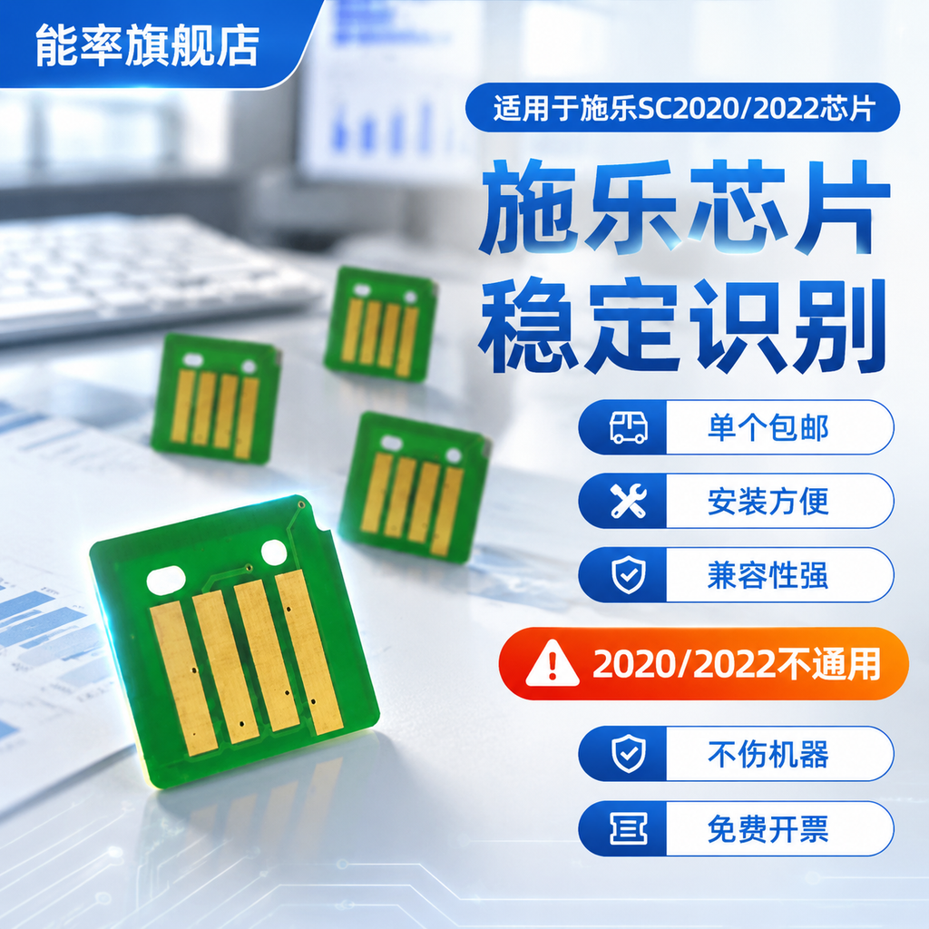 能率适用富士施乐胶片SC2020/2022芯片 施乐2022复印机彩色芯片硒鼓芯片DocuCentre SC2020CPSDA计数芯片