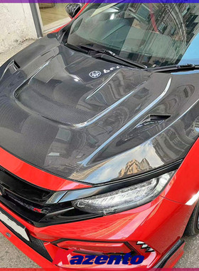 适用本田FK8 思域Type R 碳纤维引擎盖改装 Varis 通风机盖车头盖