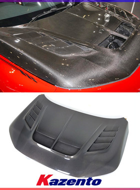 适用本田11代思域FE FL1 碳纤维改装件 Varis款开孔前机盖 车头盖