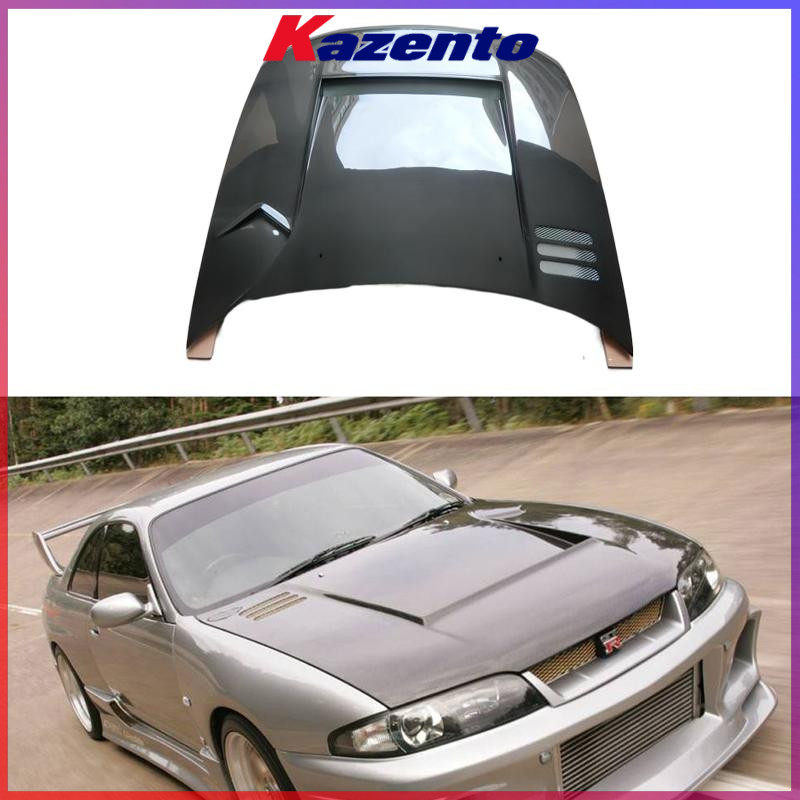适用日产Skyline R33碳纤维开孔前机盖 TS款发动机引擎头盖改装件