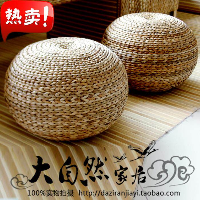 包邮草编芭蕉藤编休闲矮凳客厅环保创意田园坐凳圆凳榻榻米坐墩