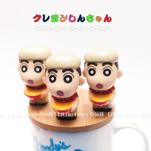 全新日本食其家蜡笔小新喷水洗澡玩具软胶捏捏乐摆件原包装