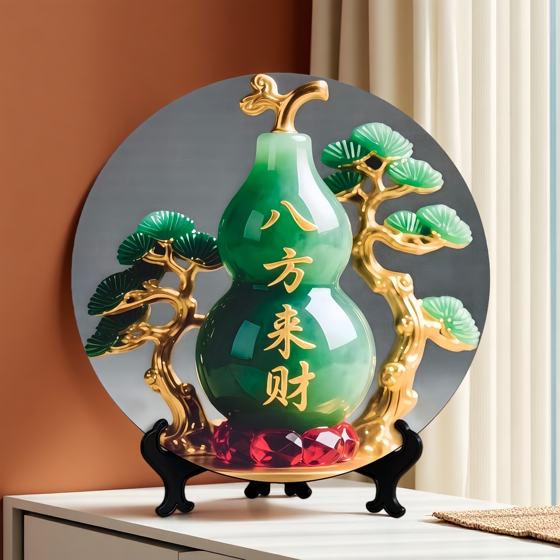 八方来财葫芦平面装饰画摆件镇宅