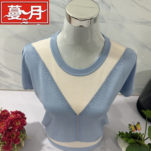 妈妈短袖天丝t恤女圆领透气上衣