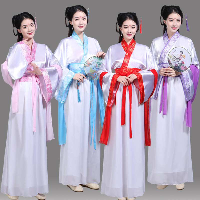 广袖古筝雪纺清新淡雅改良汉服