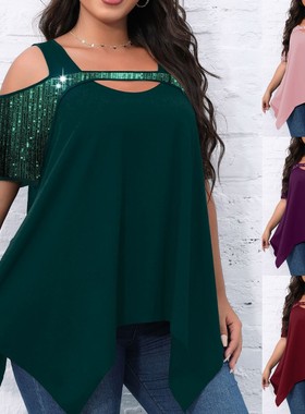 womens Summer short sleeved big size fat shirt 6XL top shirt