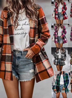 women's Loose long sleeved woolen coat on cardigan top