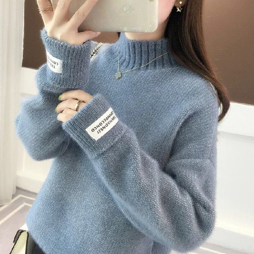 Knitted sweater women autumn winter loose temperament top