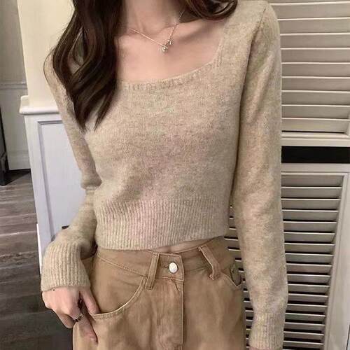 women's Knitted base sweater women's  pullover, inner top