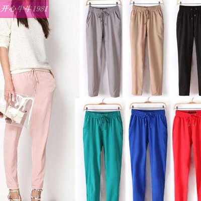 雪纺裤子女2019summer for women casual pants ladies pants