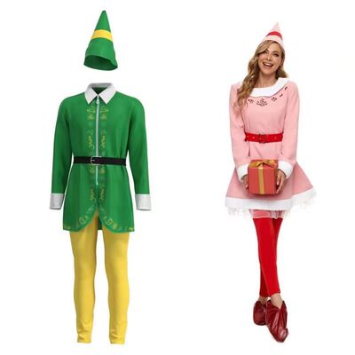 Christmas costume adult Christmas elf green dress cosplay